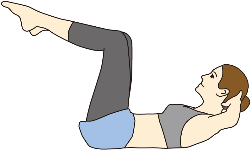 反り腰改善のためチェストリフトをする女性のイラスト