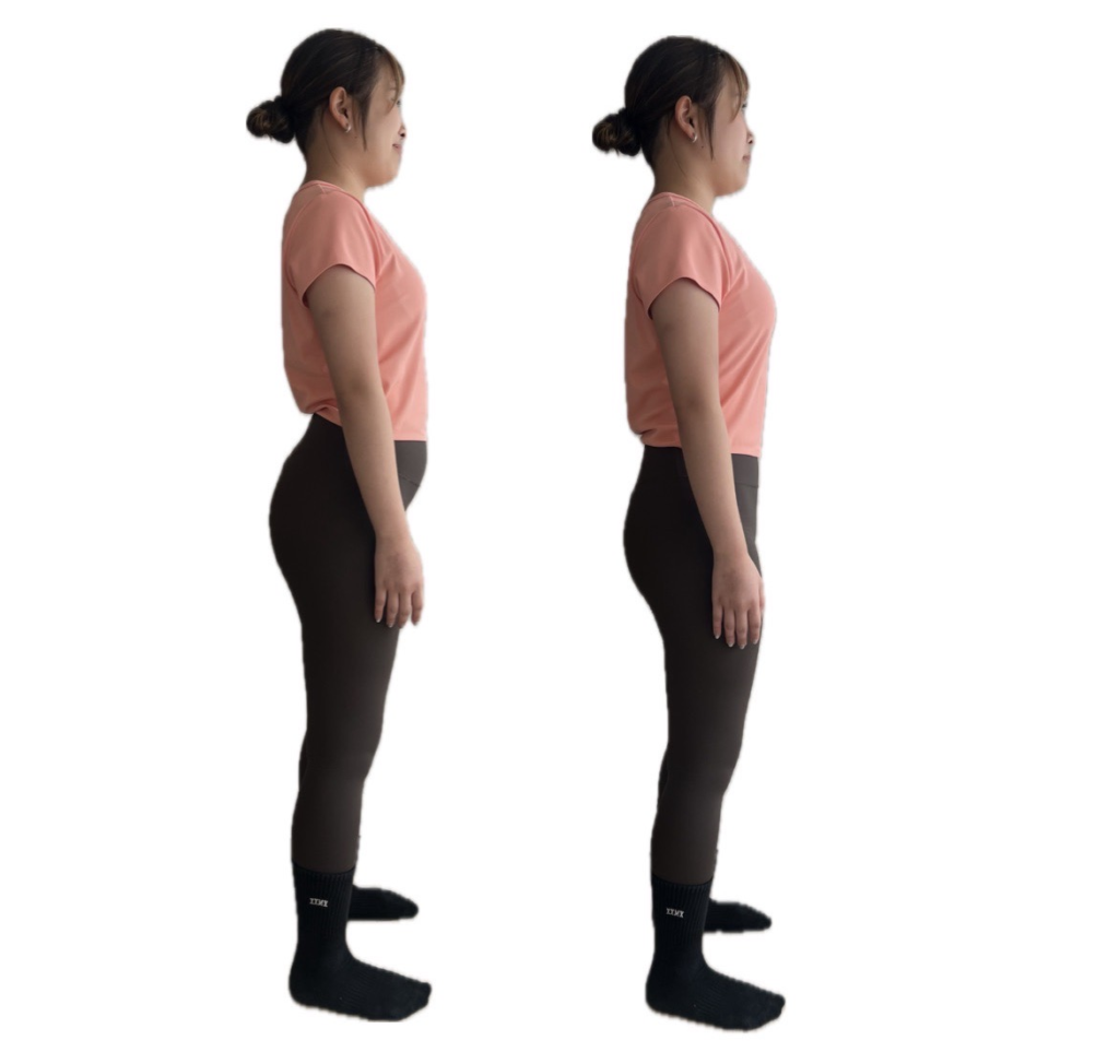 体験レッスン1回目での姿勢の変化