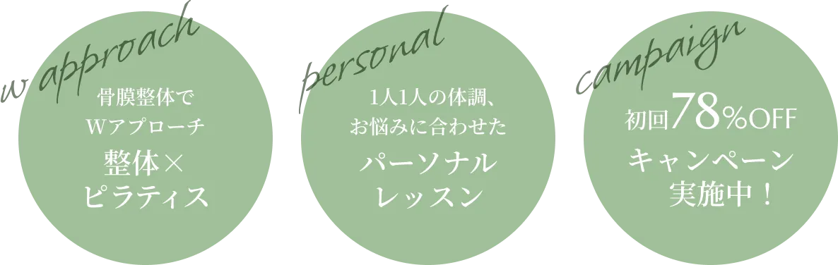 整体×ピラティス パーソナルレッスン キャンペーン実施中
